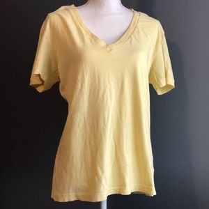Oversized yellow v neck t shirt